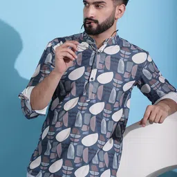 Jompers Geometric Printed Corduroy Short Kurta-picture-10