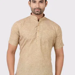 Maharaja Mandarin Collar Cotton Short Kurta-32