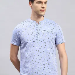 Monte Carlo Men Printed Mirror Work Kurta-image-3
