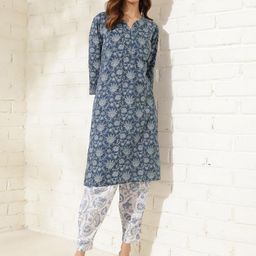 Fabindia Floral Printed Cotton Kurta-14