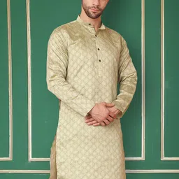 Jompers Ethnic Motifs Woven Design Kurta-image-87