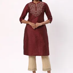 R&B Women Polka Dot Printed Thread Work A-Line Kurta-picture-29