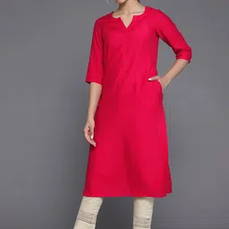 Libas Mandarin Collar Three Quarter Sleeves Kurta-image-5