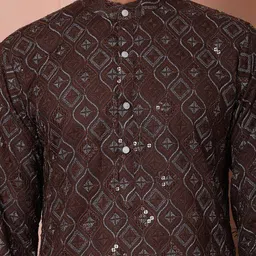 Jompers Men Geometric Thread Work Kurta image 5