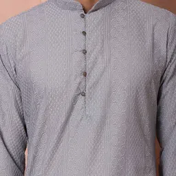 Jompers Men Geometric Mirror Work Kurta image 5