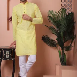 Jompers Men Geometric Thread Work Kurta image 5