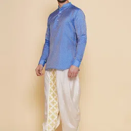 Sethukrishna Self Design Mandarin Collar Thread Work Kurta image 5
