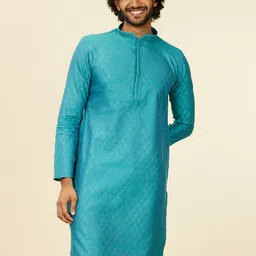 Manyavar Men Embroidered Regular Kurta with Pyjamas image 4