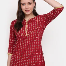V-Mart Ethnic Motifs Printed Round Neck Kurti-picture-10