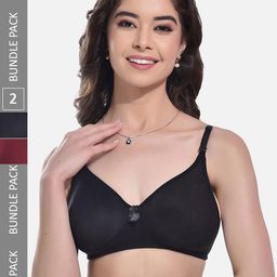 FIMS Pack Of 2 Non Padded Full Coverage Super Support Everyday Bras With All Day Comfort-12