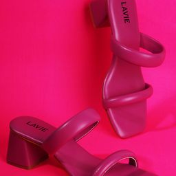 Lavie Open Toe Two Strap Block Heels-8