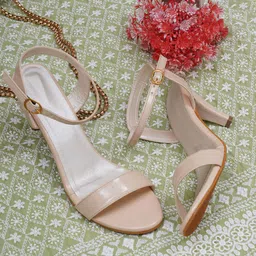 Misto Comfortable Open Toe Slim Heels With Ankle Loop-11