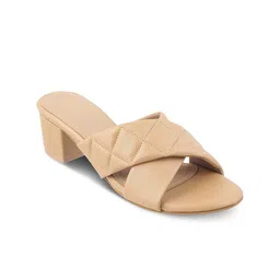 Tresmode ROMI Textured Cross Strap Block Heels image 1