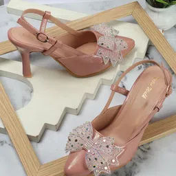 Retro Walk Printed Pointed Toe Block Heels-54