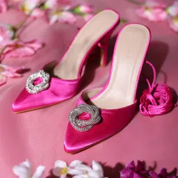 Truffle Collection Embellished Block Mules-27