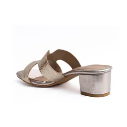 Dapper Feet-Fancy Nancy Textured H Strap Block Heels image 4