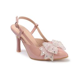 Retro Walk Printed Pointed Toe Block Heels image 4