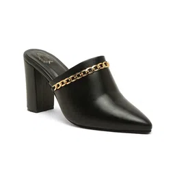 Shoetopia Block Slip On Mules Heels image 5