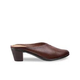 Metro Rust Textured Leather Block Mules image 4