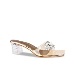 Try Me Embellished Open Toe Block Heels image 4