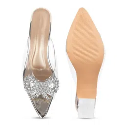 Try Me Embellished Open Toe Party Block Heels image 3