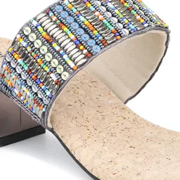 Inc 5 Ethnic Embellished One Toe Block Heels image 5