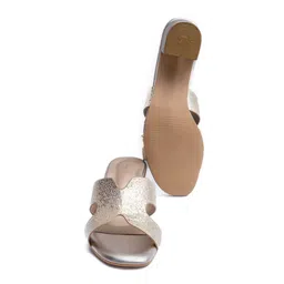 Dapper Feet-Fancy Nancy Textured H Strap Block Heels image 3