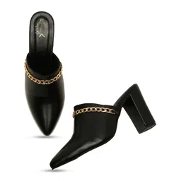 Shoetopia Block Slip On Mules Heels image 4