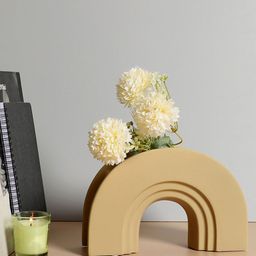 Bonhomie Beige Minimalistic Ceramic Vase-image-48