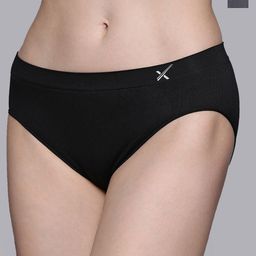 HRX by Hrithik Roshan Pack Of 2 Grey & Black Seamless Basic Briefs-image-50