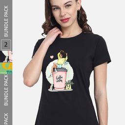 CHOZI Pack of 2 Graphic Printed Cotton T-shirt-picture-22
