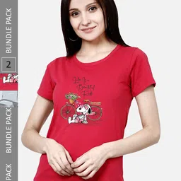 CHOZI Pack of 2 Printed Cotton T-shirt-picture-47