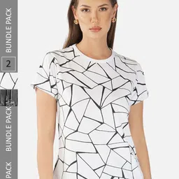CHOZI Pack Of 2 Printed Regular Fit Cotton Casual T-shirt-image-110