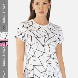 CHOZI Pack of 2 Printed Cotton Knitted T-shirt-image-76