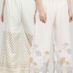 Clora Creation Women Pack of 2 Floral Printed Knitted Ethnic Palazzos-image-98