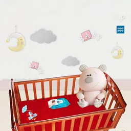 MeeMee Kids Maroon 2-Pieces Quilted Cotton Breathable Mattress Protector-image-6