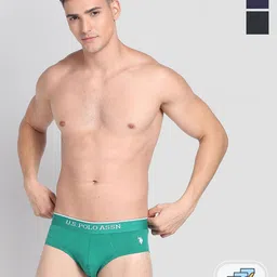 U.S. Polo Assn. Pack Of 3 Elasticized Waist Solid Briefs EB004-ZDN-P3-image-28