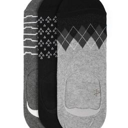 Arrow Men Pack Of 3 Patterned Cotton Breathable Shoe Liners Socks-20