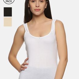 NOT YET by us Women Pack Of 3 Solid Cotton Camisoles-image-27