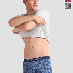 U.S. Polo Assn. Pack Of 3 Printed Moisture-Wicking Trunks OET01-OBR-P3-17