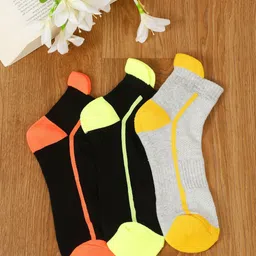 MUTAQINOTI Men Pack Of 3 Patterned Ankle-Length Socks-36