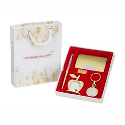 INTERNATIONAL GIFT 4-Pcs Pen Card Holder With Apple Clock & Key Ring-picture-13