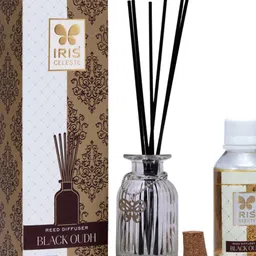 IRIS CELESTE Brown & White Black Oudh Reed Diffuser Set-100ml-image-82