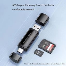 generic 2 in 1 USB Type-C Card Reader, Dual USB Interface, Portable Memory Card Adapter for Android,iOS and Window, Laptop (Limited Warranty 1 Year) image 4