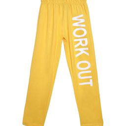 SWEET ANGEL Boys Yellow & White Typography Printed Straight-Fit Pure Cotton Track Pants-image-98