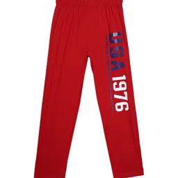SWEET ANGEL Boys Red & Navy Blue USA 1976 Printed Straight-Fit Pure Cotton Track Pants-image-74