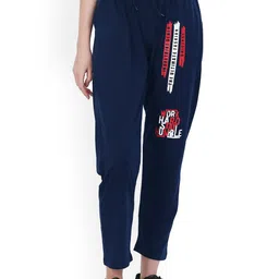 Fashionable Women Printed Cotton Mid-Rise Track Pant-image-79