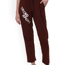 Fashionable Women Typography Printed Cotton Track Pants-picture-22