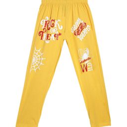 SWEET ANGEL Boys Yellow & White Printed Pure Cotton Straight-Fit Track Pants-image-106