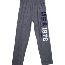 SWEET ANGEL Boys Charcoal Grey & White Printed Pure Cotton Straight-Fit Track Pants-image-78